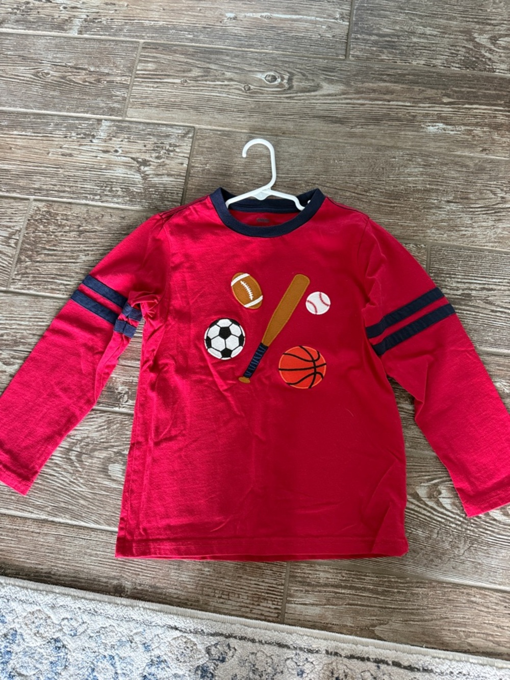 Gymboree Red Long-Sleeve Sports Graphic Tee